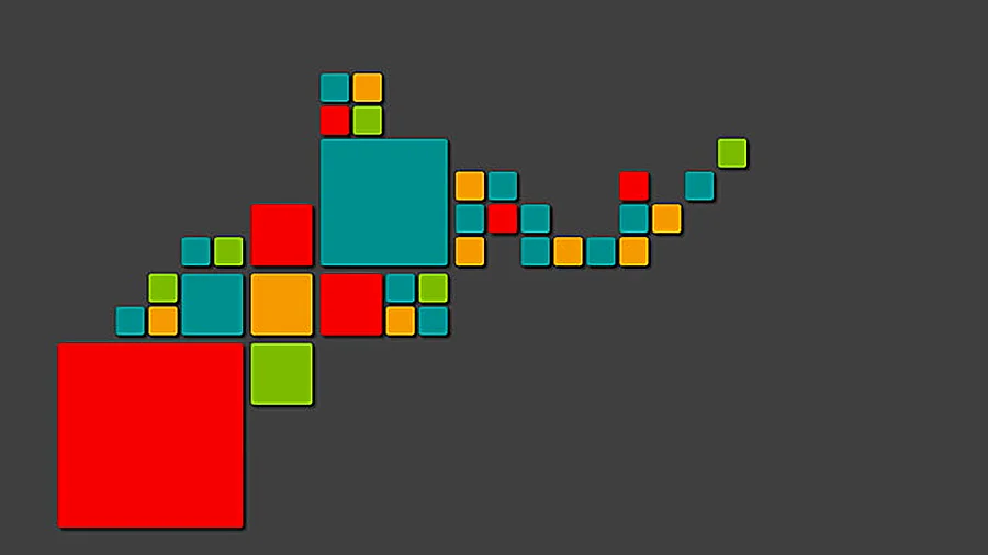 Colourful squares arranged like a staircase